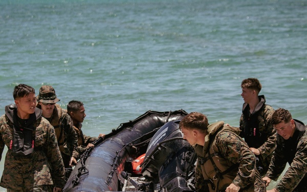 Littoral Engineer Reconnaissance Team and 12th Littoral Logistics Battalion Conduct Combat Rubberized Raid Raft Sustainment Training