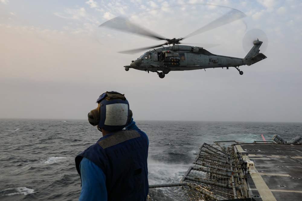 USS Princeton conducts operations in the U.S. Central Command area of responsibility as part of the Carl Vinson Carrier Strike Group