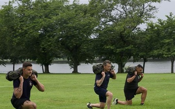 Secretary Hegseth conducts War college interview, PT session