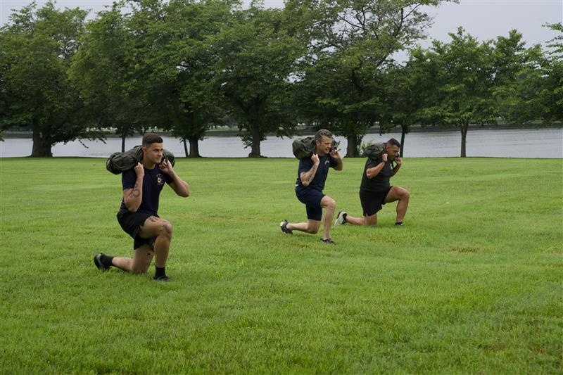 Secretary Hegseth conducts War college interview, PT session