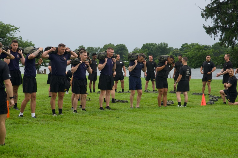 Secretary Hegseth conducts War college interview, PT session