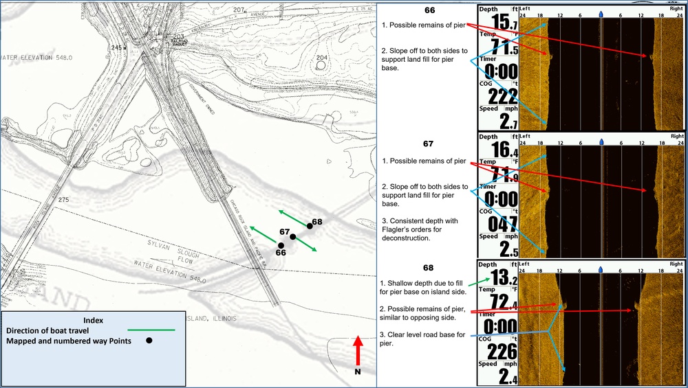 Map Depicting Crossing of 1856 Bridge Across Sylvan Slough