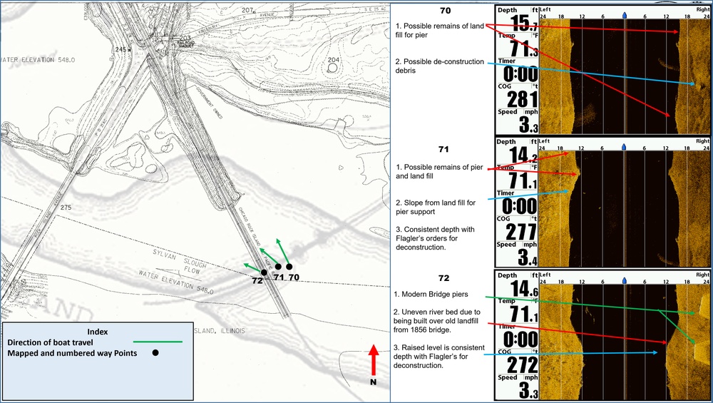 Map Depicting Crossing of 1856 Bridge Across Sylvan Slough