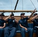 USCG cadets perform sextant training aboard the Eagle
