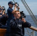 USCG cadets perform sextant training aboard the Eagle
