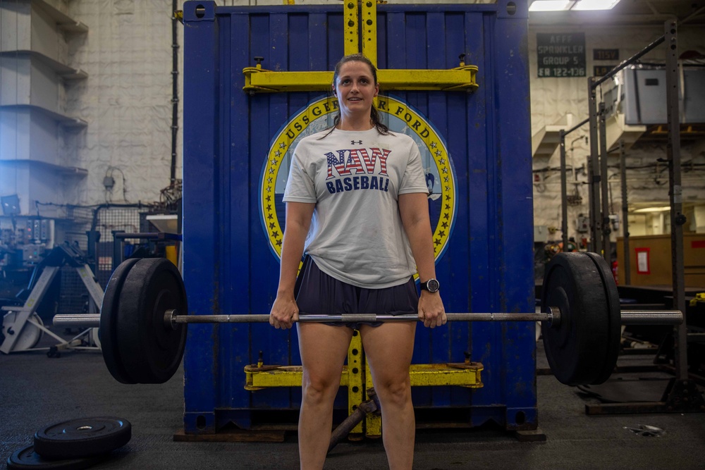 Helicopter Sea Combat Squadron 9 Sailor Conducts Physical Fitness