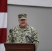 Cmdr. Dave Bennett speaks during Navy Medicine and Training Unit Fallon’s Change-of-Charge Ceremony