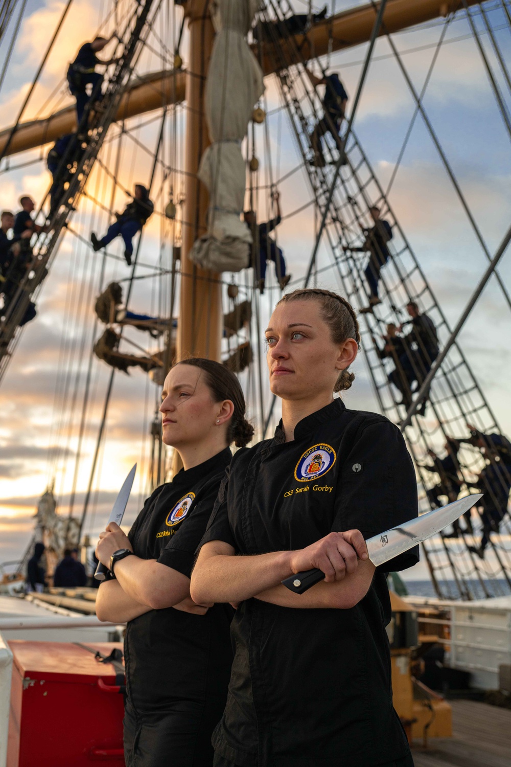 Coast Guard Cutter Eagle crew poses for portraits to promote Los Angeles Fleet Week 2025