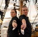 Coast Guard Cutter Eagle crew poses for portraits to promote Los Angeles Fleet Week 2025