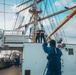 Coast Guard Cutter Eagle crew poses for portraits to promote Los Angeles Fleet Week 2025