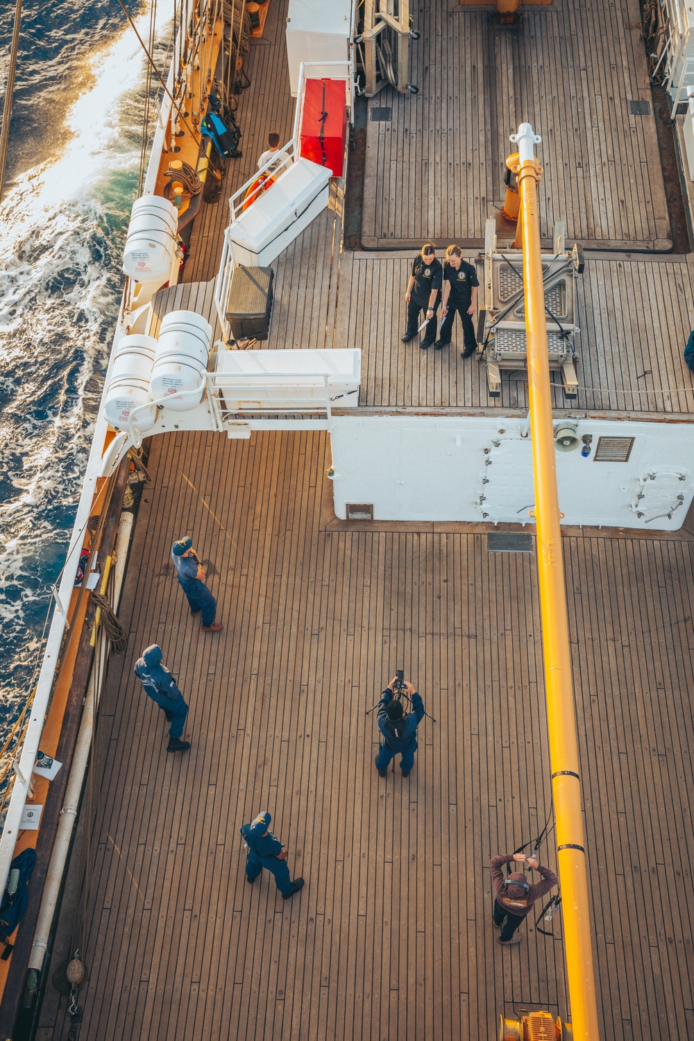Coast Guard Cutter Eagle crew poses for portraits to promote Los Angeles Fleet Week 2025