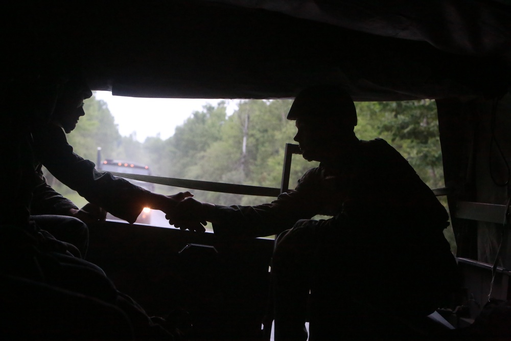 U.S. Marines conduct a pistol qualification course at Atlantic Alliance '25