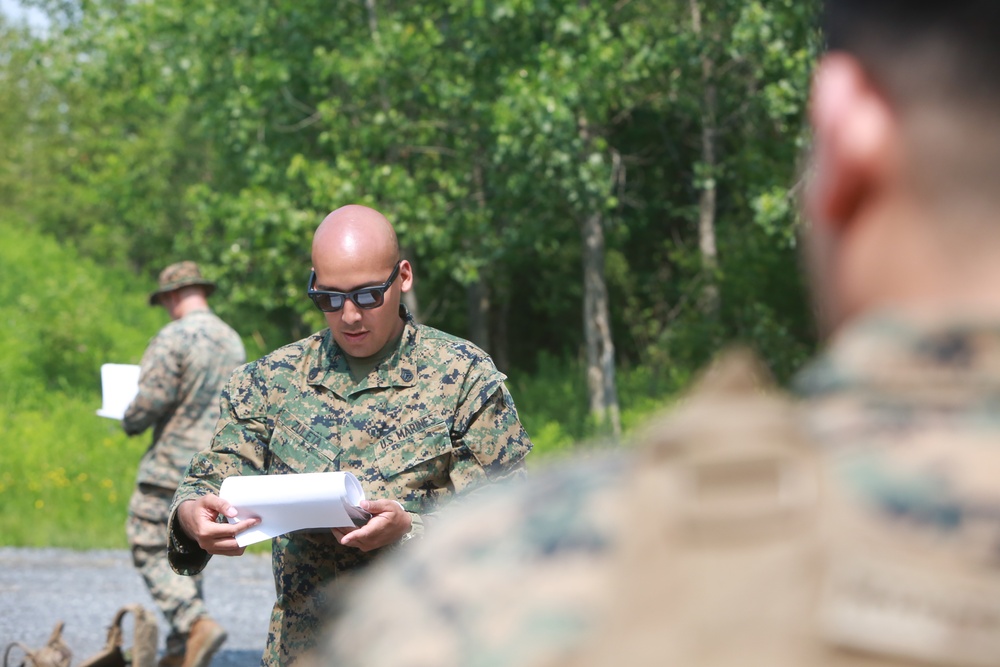 U.S. Marines conduct a pistol qualification course at Atlantic Alliance '25