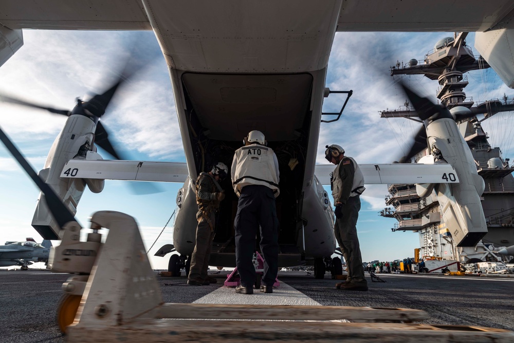 USS Gerald R. Ford (CVN 78) CMV-22B Osprey Flight Operations