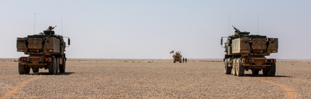 Patrolling the Desert, U.S. Army Mobile Artillery Rocket Systems on the Lookout