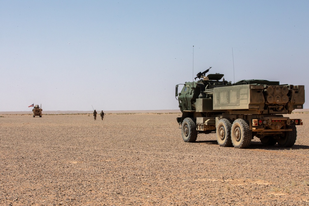 Patrolling the Desert, U.S. Army Mobile Artillery Rocket Systems on the Lookout