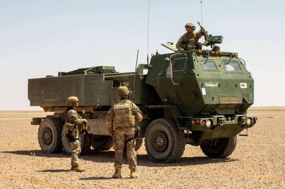 Patrolling the Desert, U.S. Army Mobile Artillery Rocket Systems on the Lookout