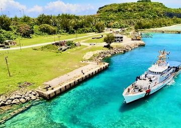 USCGC Oliver Henry crew moors in Rota, CNMI