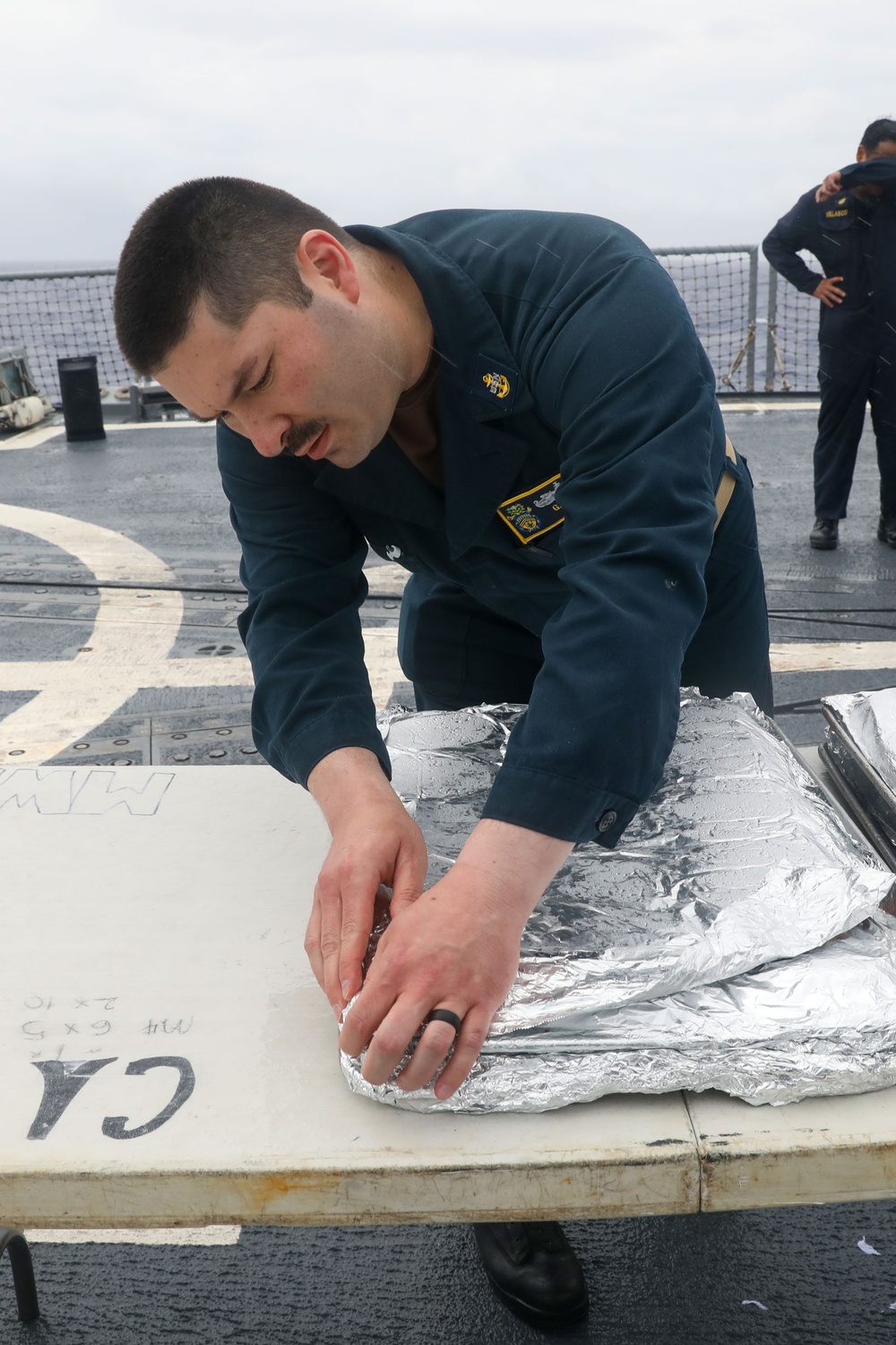 Sailors aboard the USS John Finn hold a Fourth of July celebration in the Philippine Sea