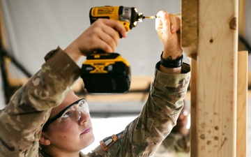 Spc. Bouton Supports Training Missions Through Carpentry