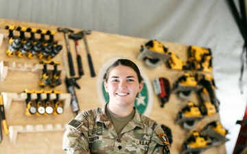 Spc. Bouton Supports Training Missions Through Carpentry
