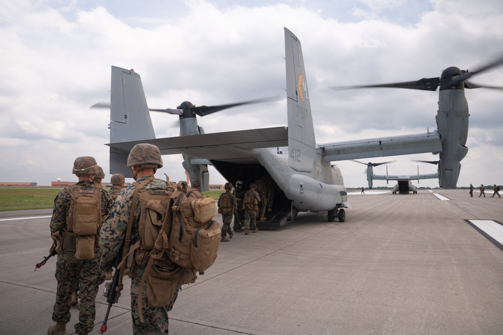 U.S. Marines with 1/25 and 4th MAW conduct TRAP missions during Atlantic Alliance 25