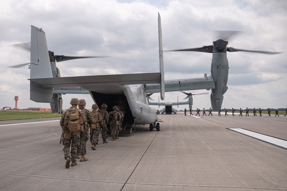U.S. Marines with 1/25 and 4th MAW conduct TRAP missions during Atlantic Alliance 25