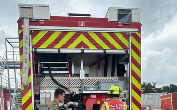 German Bundeswehr firefighters at USAG Ansbach Regional Fire Training Center