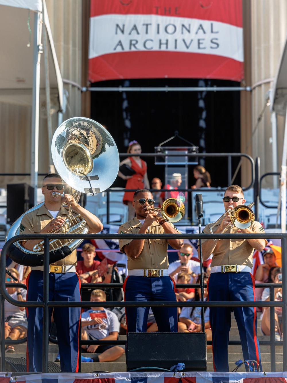 Quantico Marine Brass Band performs at National Archives Museum