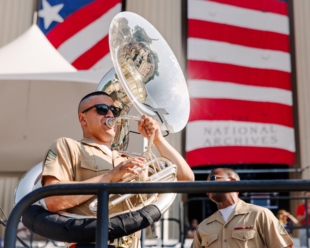 Quantico Marine Brass Band performs at National Archives Museum