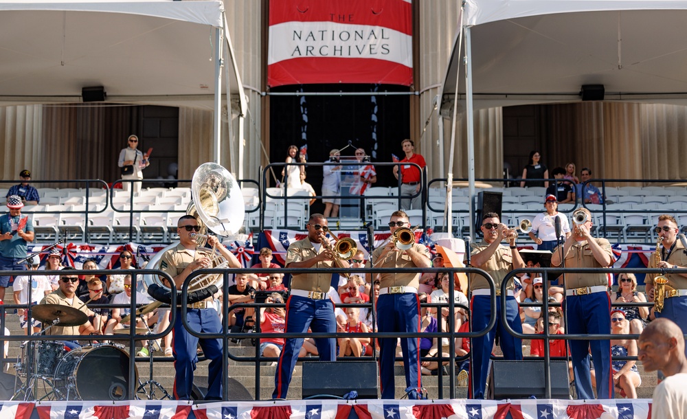 Quantico Marine Brass Band performs at National Archives Museum