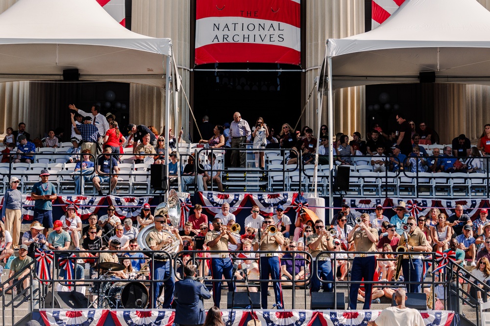 Quantico Marine Brass Band performs at National Archives Museum