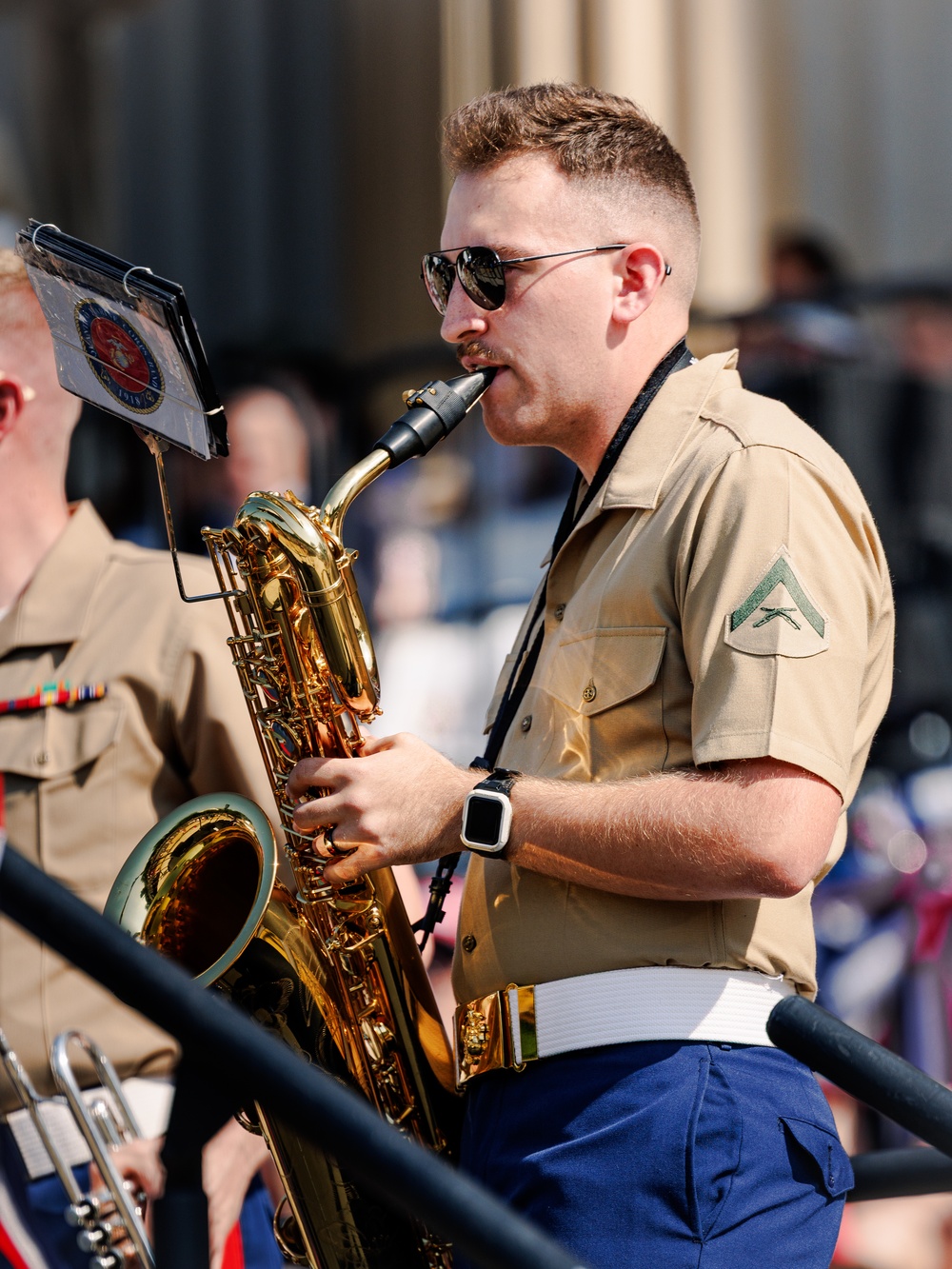 Quantico Marine Brass Band performs at National Archives Museum