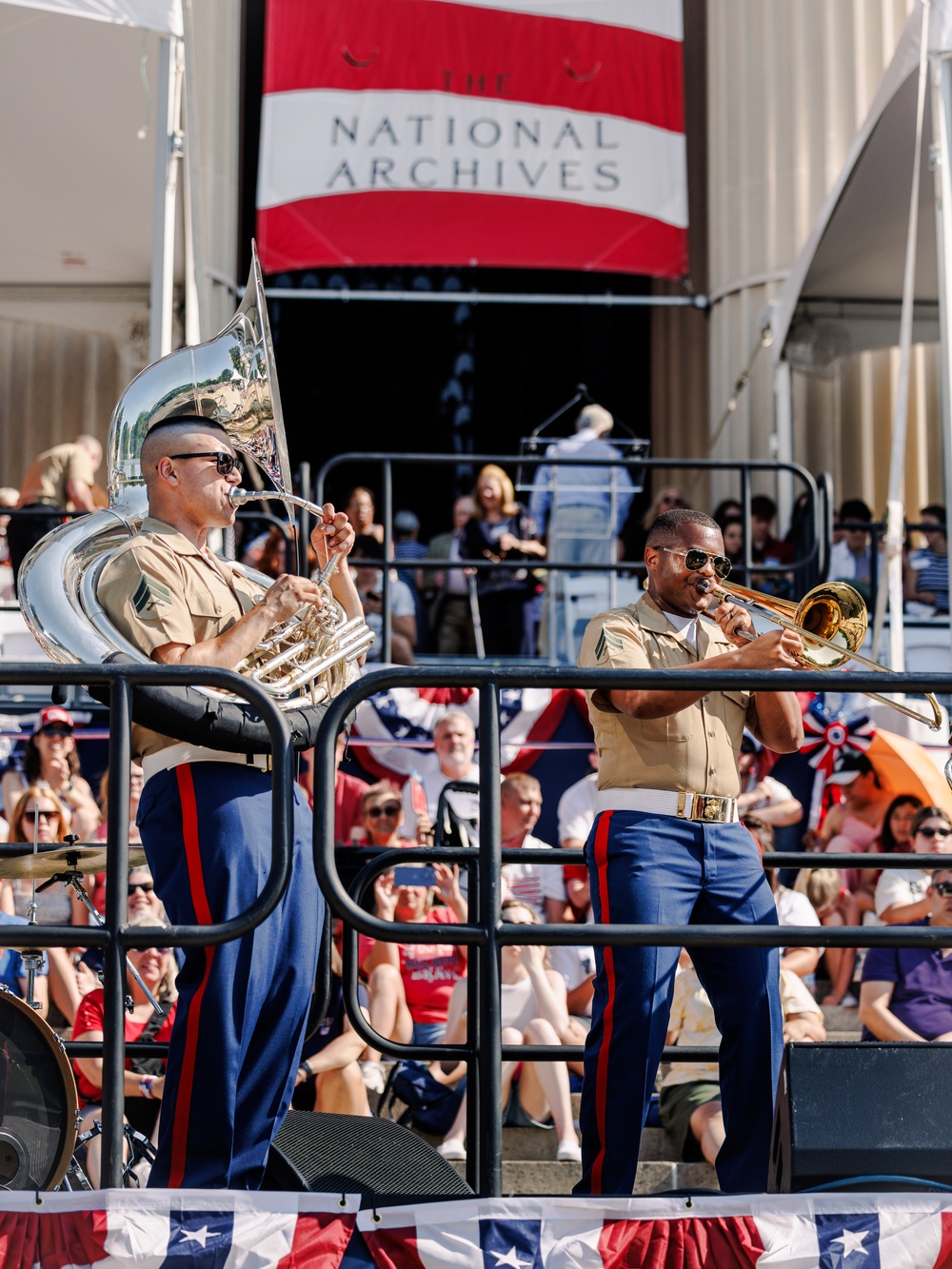 Quantico Marine Brass Band performs at National Archives Museum