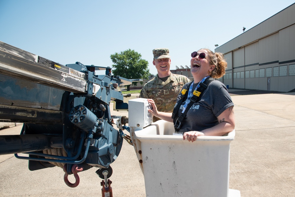 111th Attack Wing members conduct job demonstrations for their employers during the ESGR Bosslift event