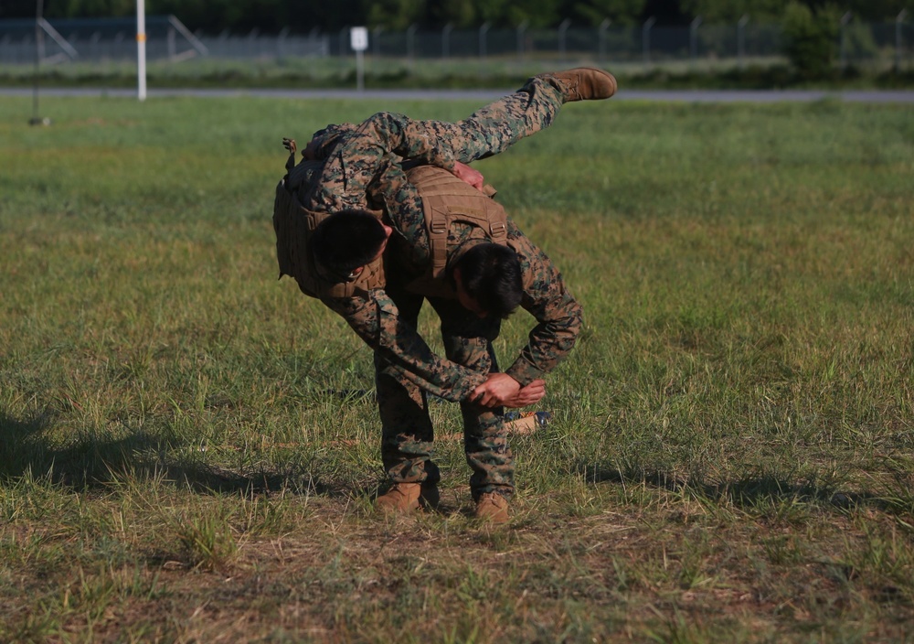 U.S. Marines conduct a Marine Corps Martial Arts Program (MCMAP) course at Atlantic Alliance '25 (AA25)