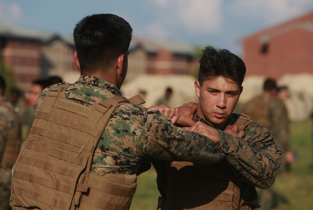 U.S. Marines conduct a Marine Corps Martial Arts Program (MCMAP) course at Atlantic Alliance '25 (AA25)