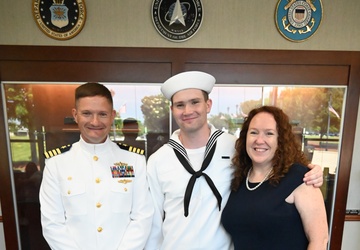 Navy Father is Reviewing Officer for Sailor Son's Boot Camp Graduation