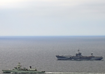 USS Mount Whitney and NRP Bartolomeu Dias Steam Together in the Baltic Sea