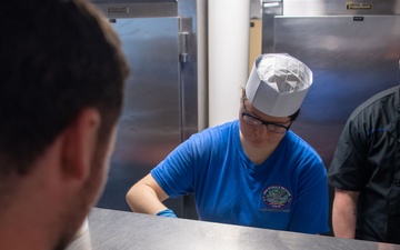 Ronald Reagan Culinary Specialists and Food Service Attendants Serve Lunch