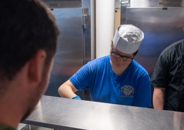 Ronald Reagan Culinary Specialists and Food Service Attendants Serve Lunch
