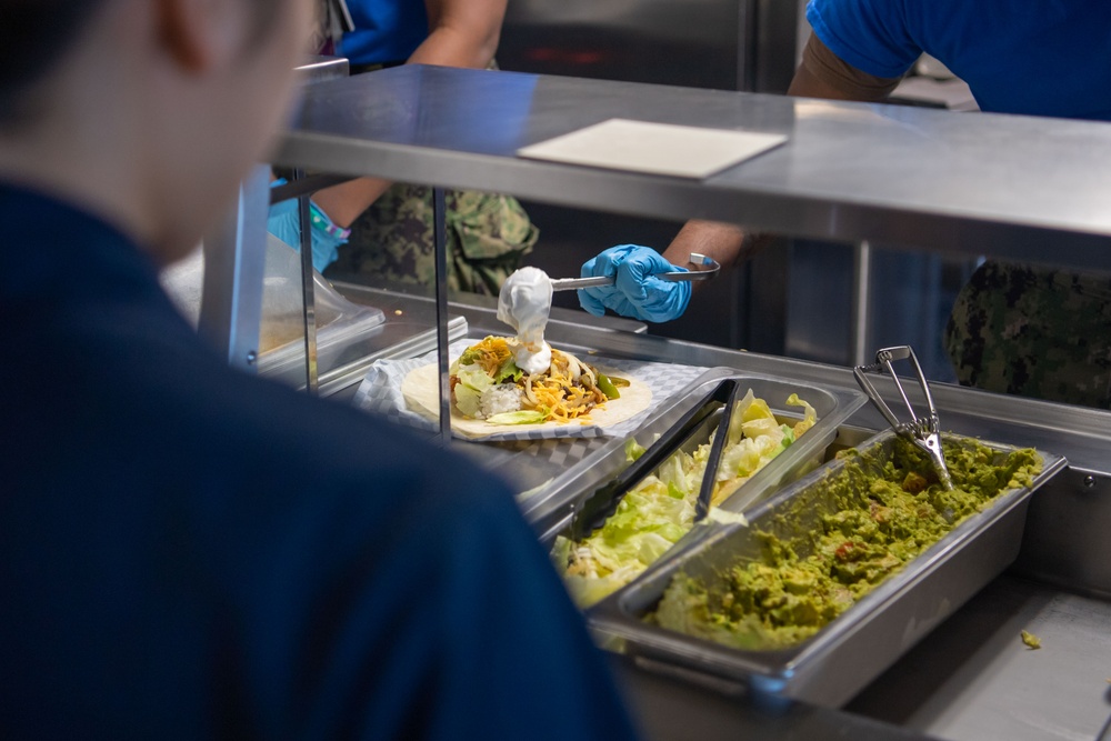 Ronald Reagan Culinary Specialists and Food Service Attendants Serve Lunch