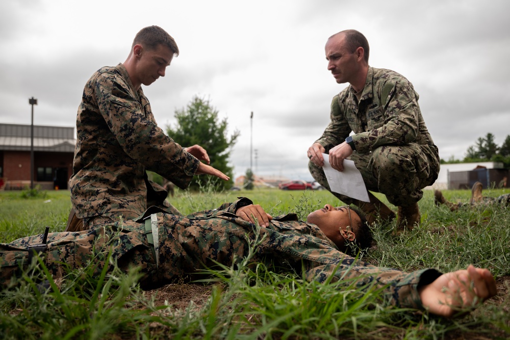 U.S. Navy Sailors with MWSS-471 and Marines with 4th MAW participate in combat lifesaver (CLS) courses during Atlantic Alliance 25.