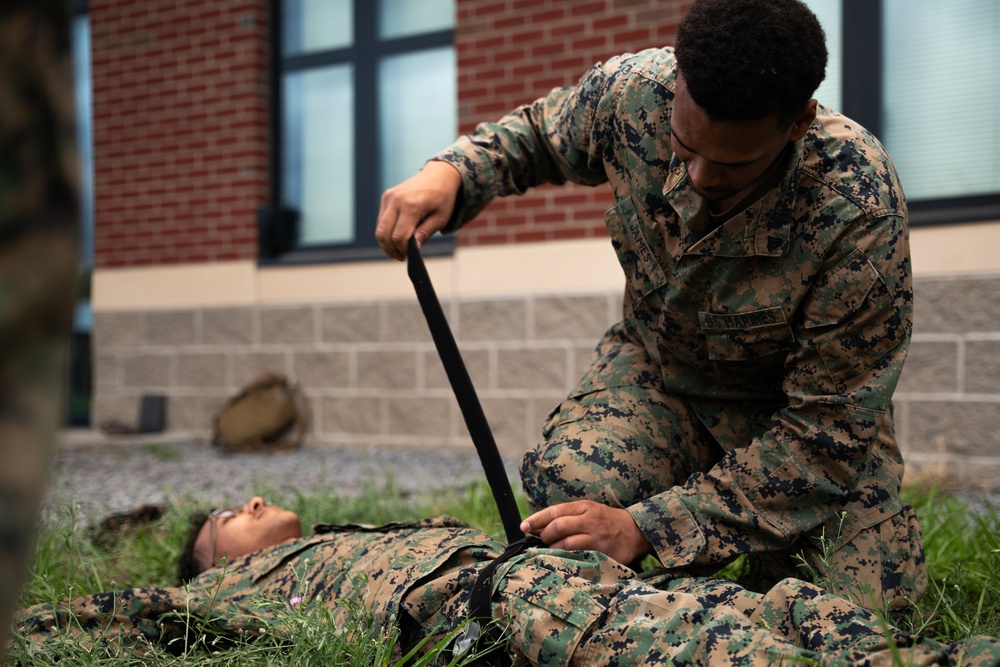 U.S. Navy Sailors with MWSS-471 and Marines with 4th MAW participate in combat lifesaver (CLS) courses during Atlantic Alliance 25