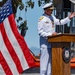 U.S. Coast Guard Rear Adm. Joseph Buzzella gives departing speech