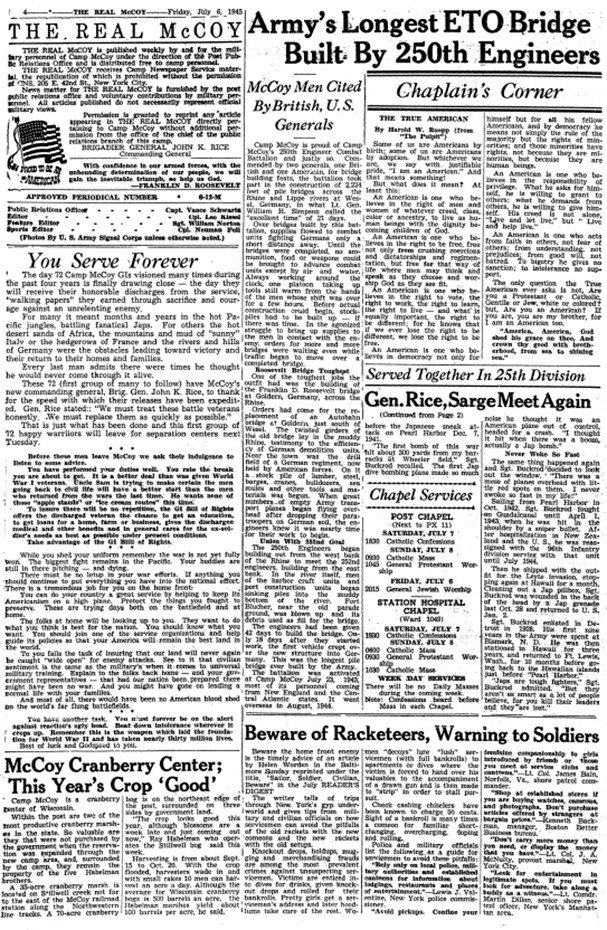 This Month in Fort McCoy History — July