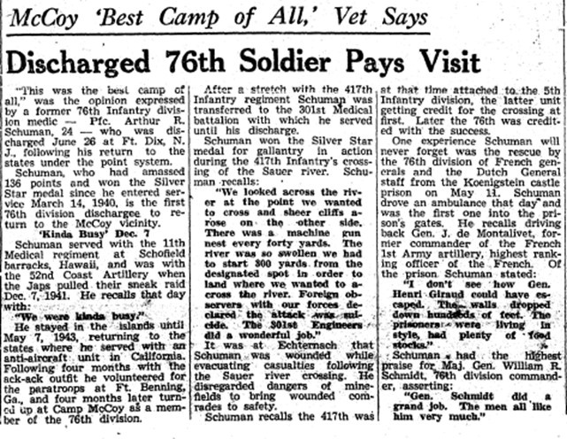 This Month in Fort McCoy History — July