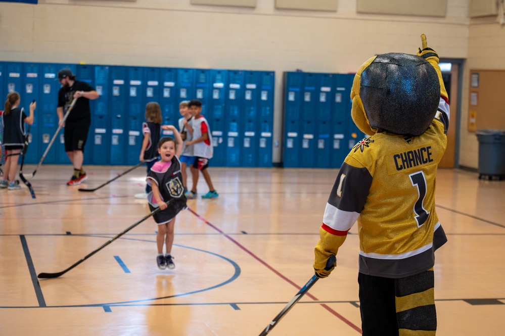 Vegas Golden Knights visits Nellis AFB Youth Center