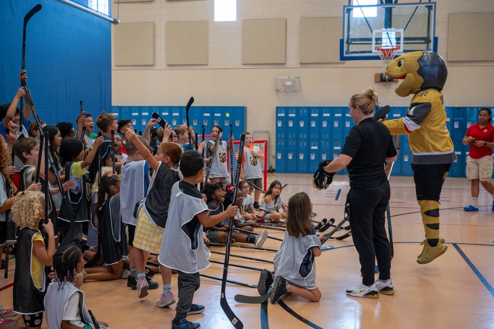 Vegas Golden Knights visits Nellis AFB Youth Center
