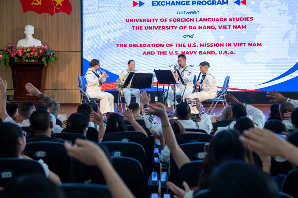 U.S. 7th Fleet Band performs at the University of Da Nang